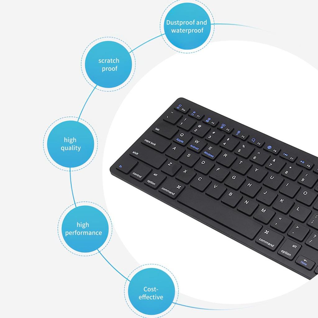 Keyboard Bluetooth Keyboard Lightweight High Quality Easy to Use Wireless Keyboard PC Laptop Computer Cordless ELEN