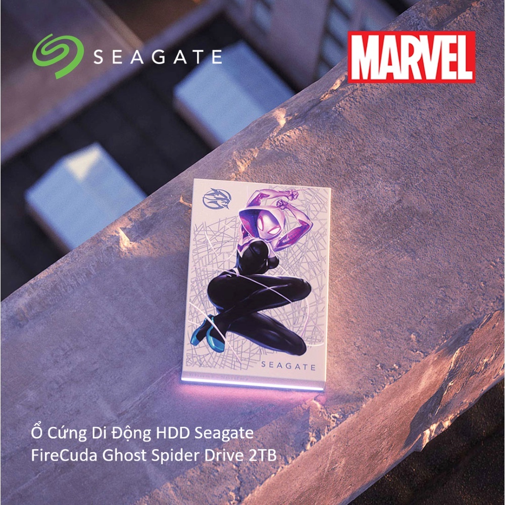 Ổ Cứng Di Động HDD Seagate Firecuda Gaming MARVEL GHOST SPIDER 2TB 2.5&quot; USB3.2 Gen 1 + Phục hồi dữ liệu miễn phí Rescue Hàng chính hãng