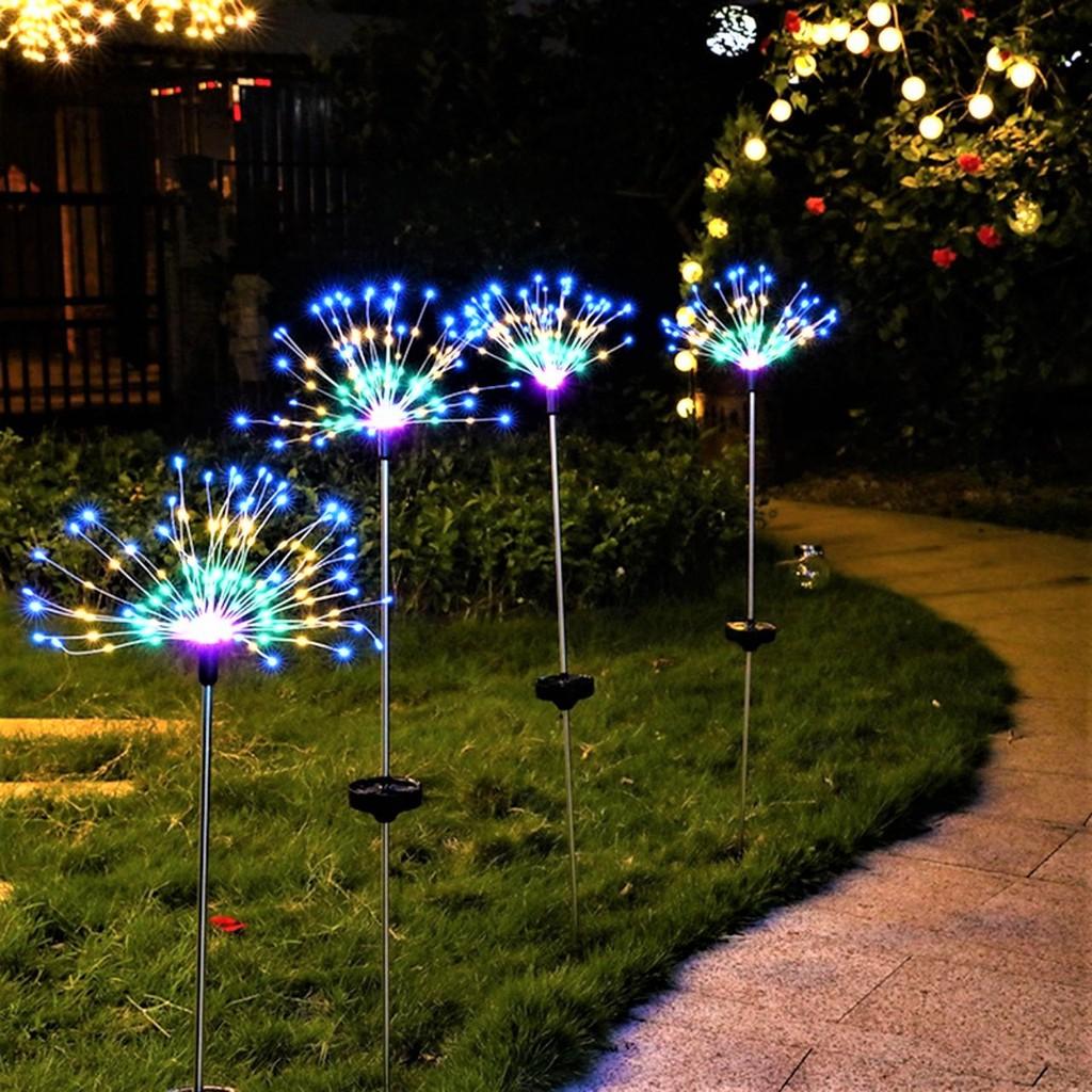 Bộ đèn led sân vườn trang trí năng lượng mặt trời hiệu ứng hoa siêu đẹp