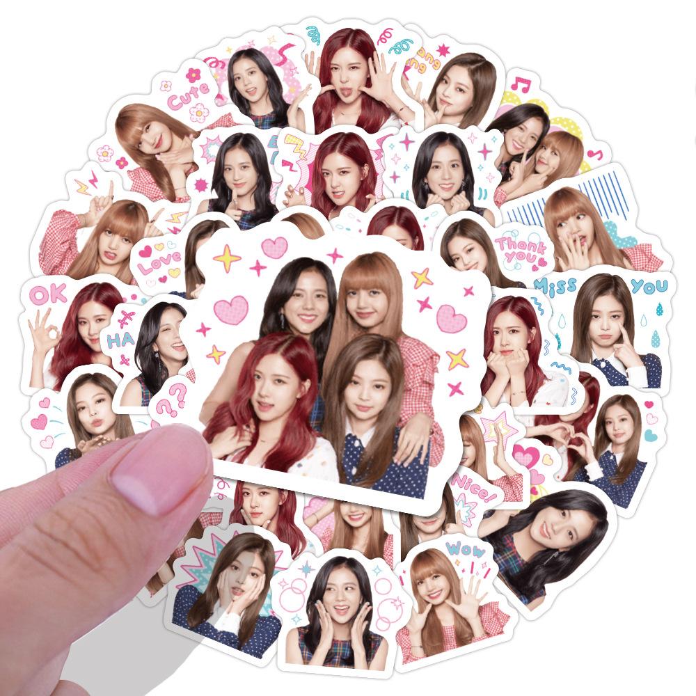 Sticker Black Pink Cắt Sẵn Hình Dán Trang Trí Mũ Bảo Hiểm Laptop Điện Thoại Ván Trượt Sổ tay Notebook