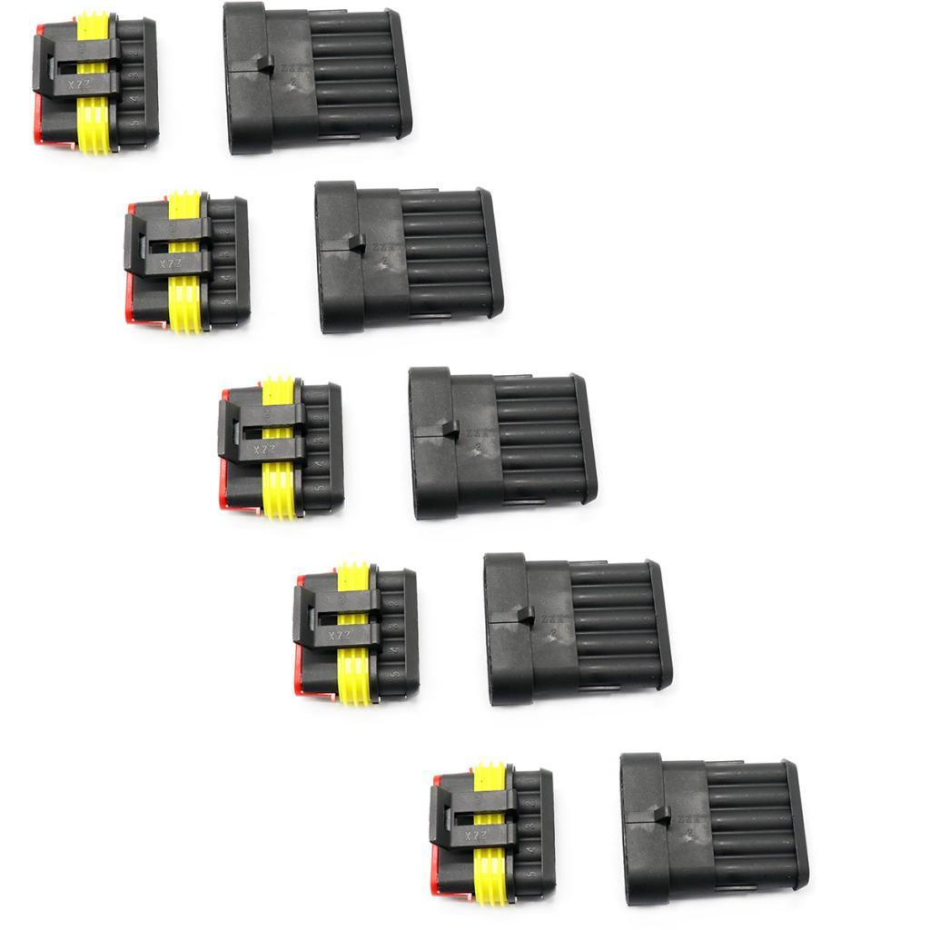 High Quality 5 Kit Waterproof Electrical Wire Cable 5 Pin Way Plug