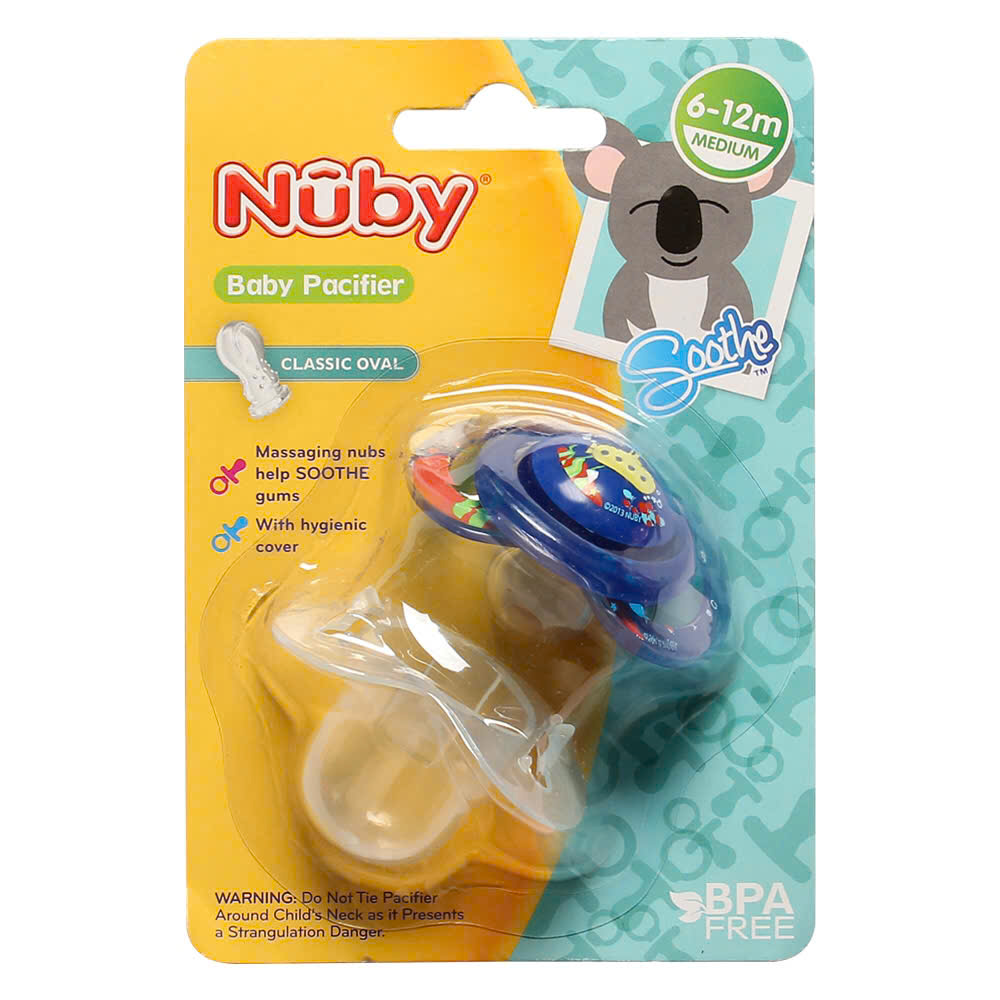 [ 5795-Nuby ] Ty ngậm chỉnh nha Classic Oval ( 6-12m ), có nắp đậy