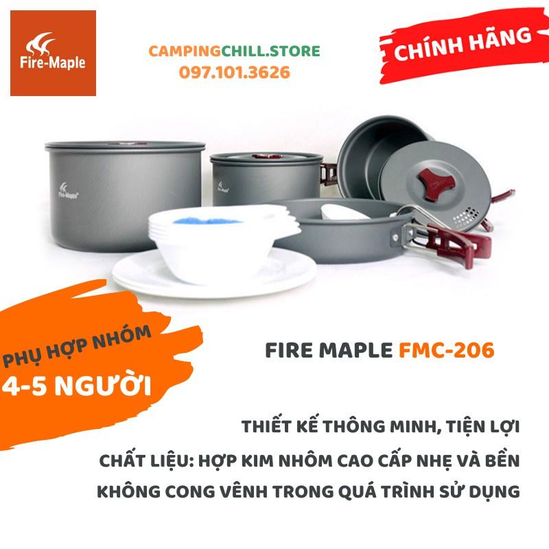 BỘ NỒI NẤU ĂN DÃ NGOẠI, CẮM TRẠI CHO 4-5 NGƯỜI FIRE MAPLE FMC-206