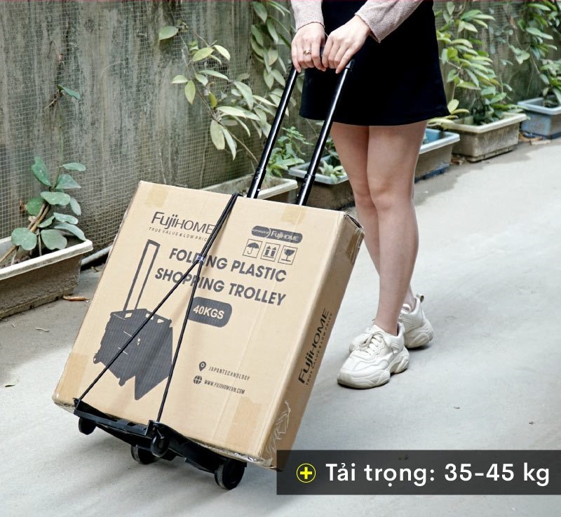 Xe đẩy hành lý -  xe đẩy hàng gấp gọn thông minh (đi kèm dây buộc) xe kéo hàng đi chợ đa năng - HENRYSA
