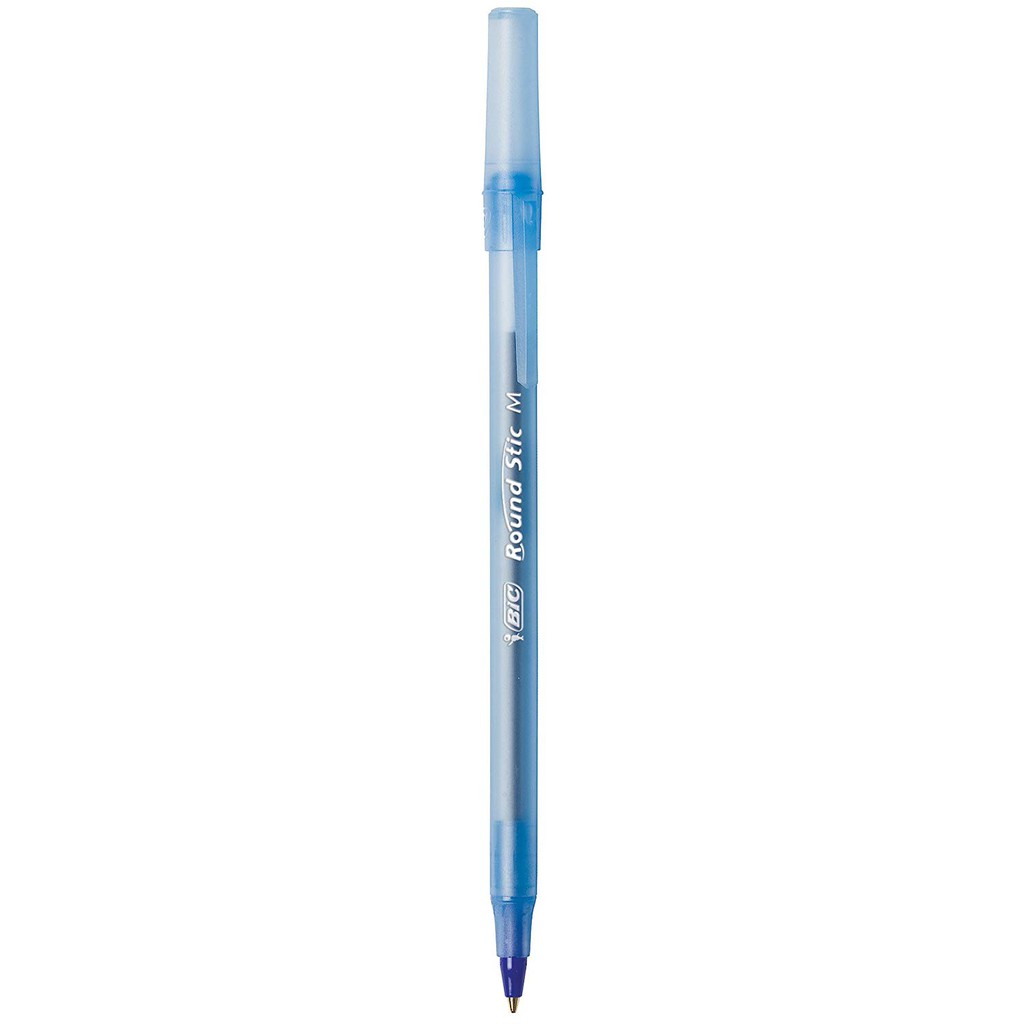 Bút bi Bic Round Stic Xtra Life, Medium Point , Pen Tapping, Màu xanh, đen và đỏ
