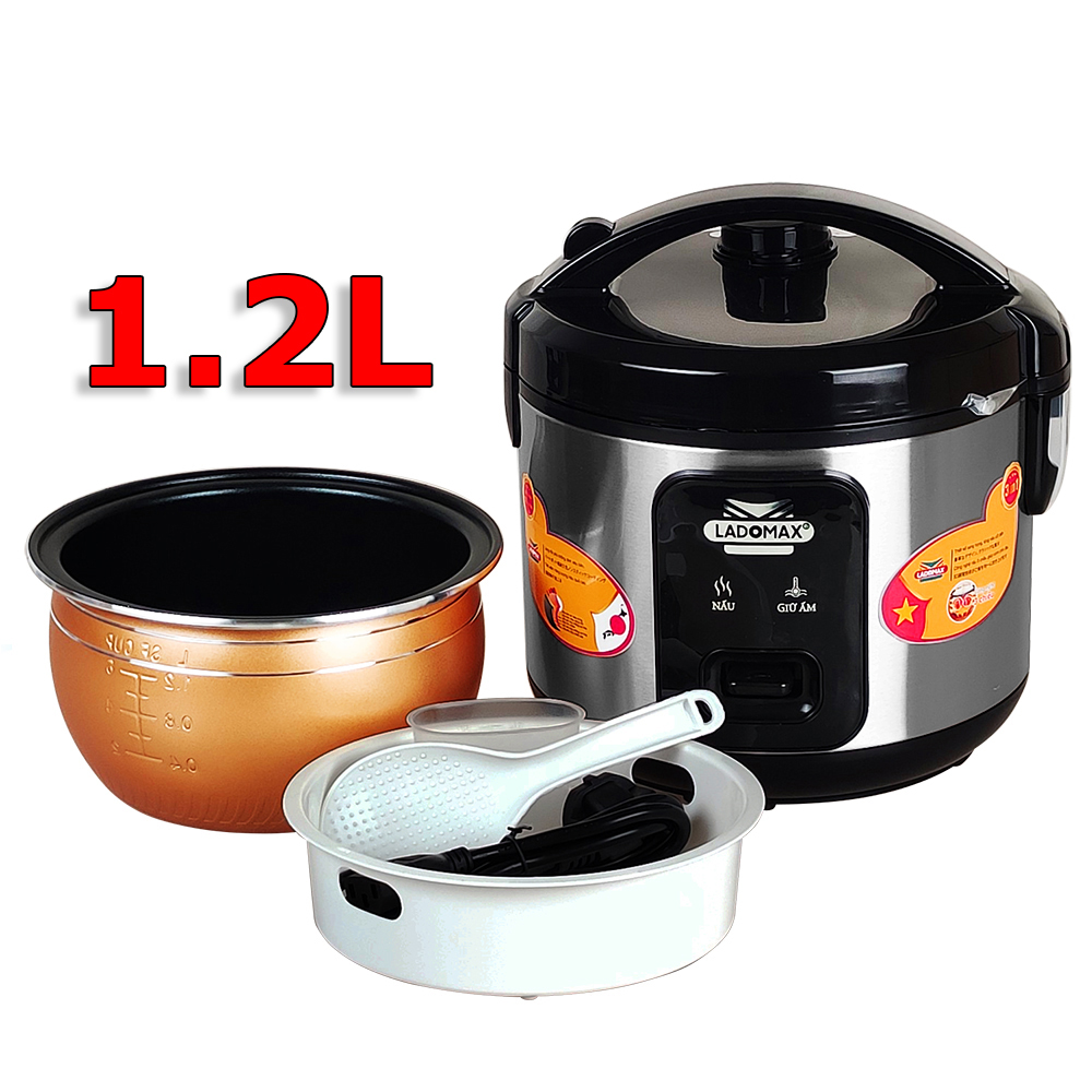 Nồi cơm điện 1.2L Ladomax HA-7812 lòng niêu chống dính, dành cho 2 - 3 người ăn - Hàng chính hãng