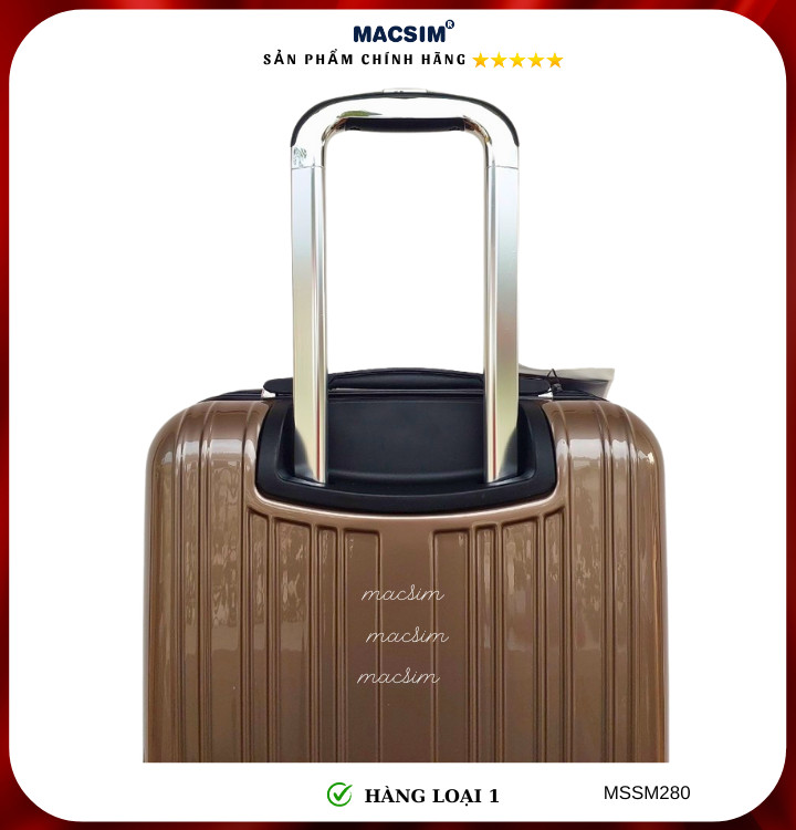 Vali cao cấp Macsim Smooire MSSM280 cỡ 20 inch màu xanh bóng, màu đỏ, màu vàng - Hàng loại 1