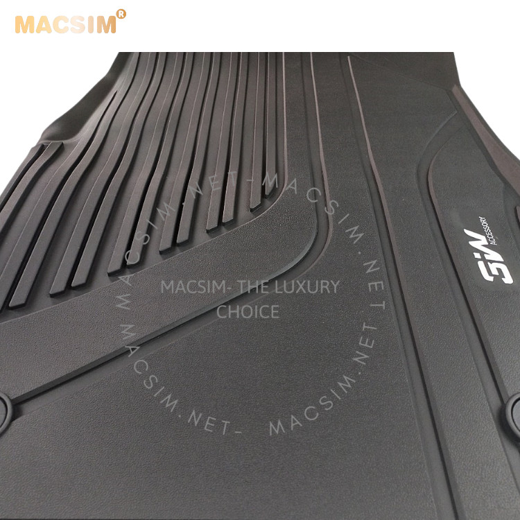 Thảm lót sàn xe ô tô cao cấp KIA EV6 nhãn hiệu Macsim 3W - chất liệu nhựa TPE đúc khuôn cao cấp - màu đen