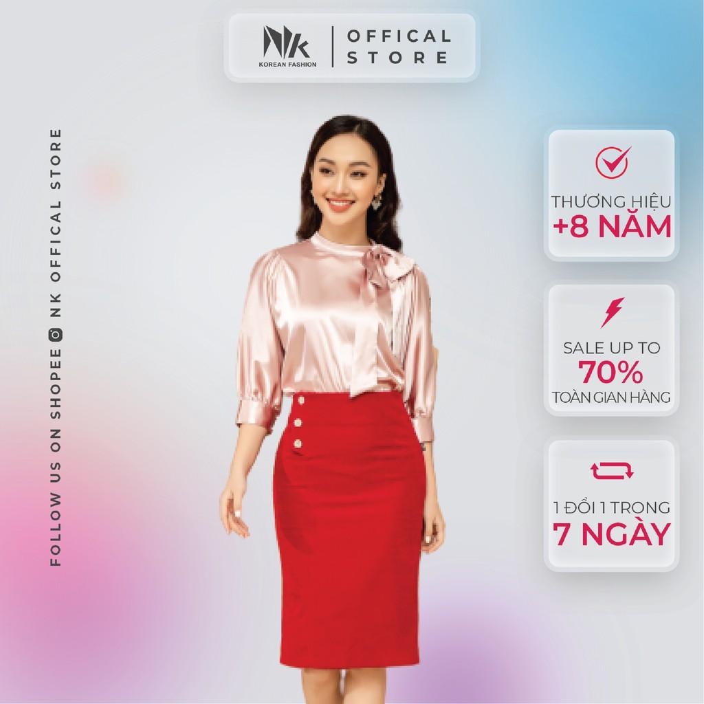 Chân Váy Thiết Kế Công Sở UK FASHION Dáng Ôm Phối Khuy Lệch, Chất Liệu Nhập Hàn Mềm Mịn, Co Giãn NKCV2011002