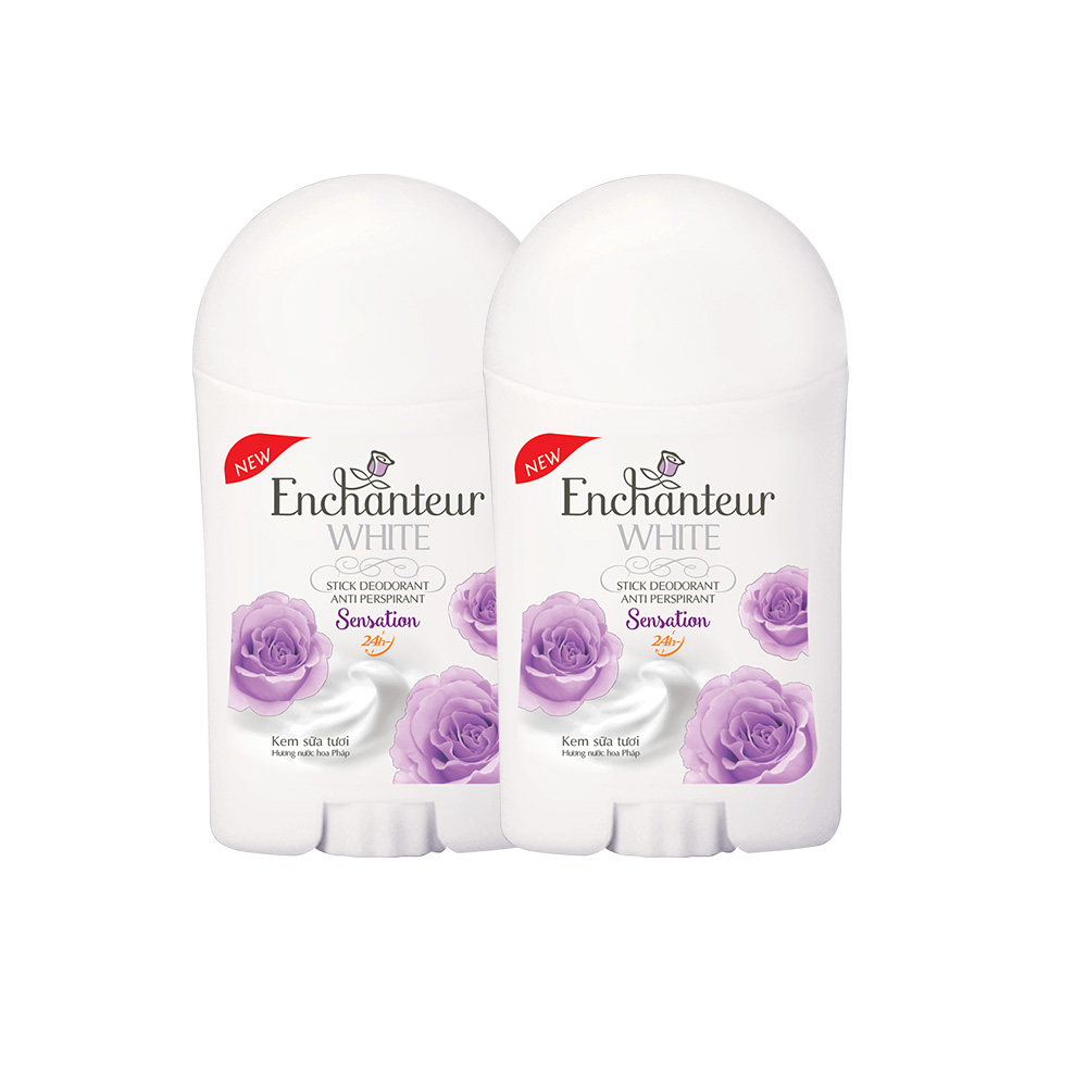 Combo 2 Sáp khử mùi trắng da Enchanteur Sensation 40g/chai