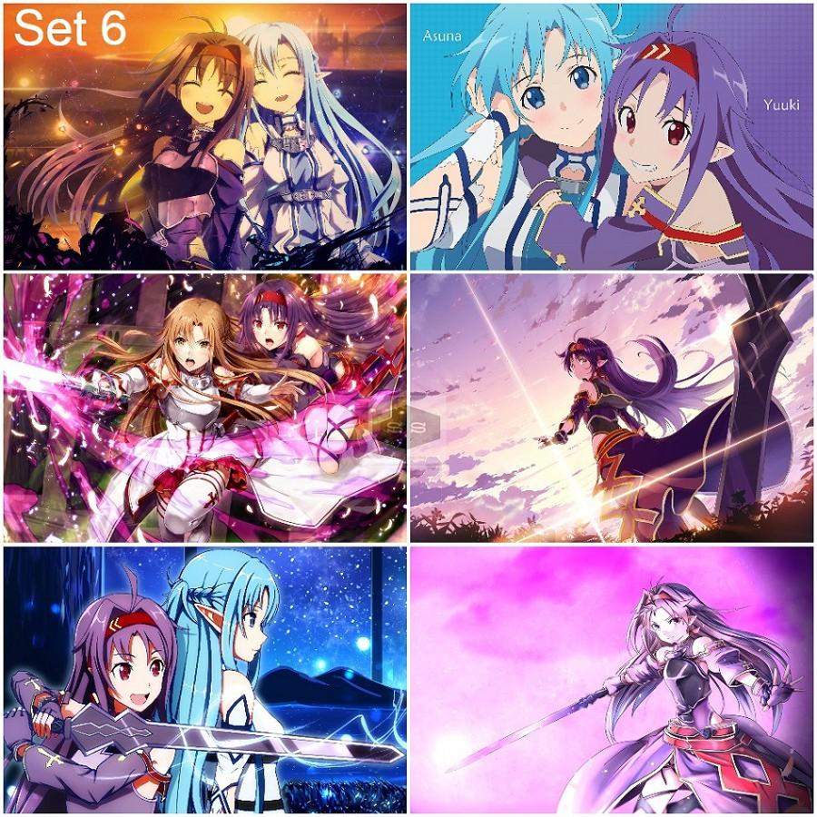 Bộ 6 Áp phích - Poster Anime Sword Art Online - Đao Kiếm Thần Vực - A3,A4,A5