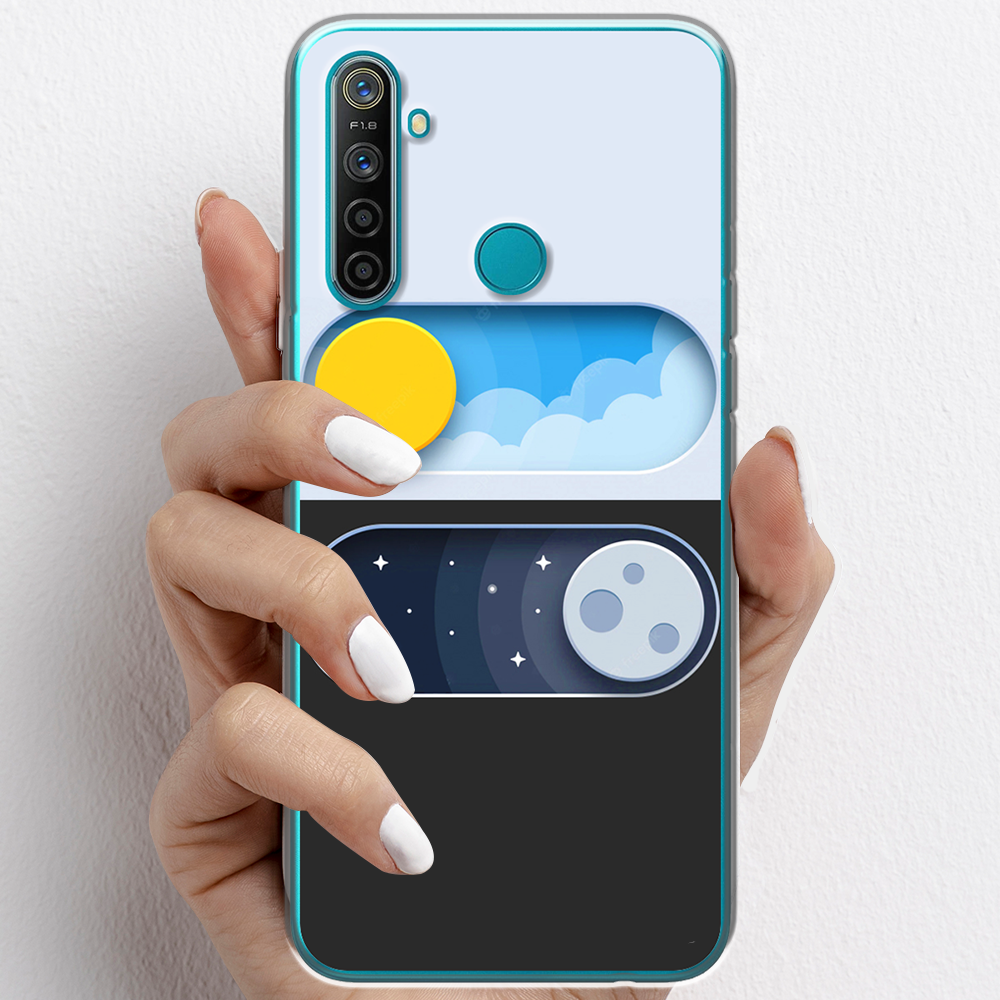 Ốp lưng cho Realme 5 Pro nhựa TPU mẫu Ngày đêm