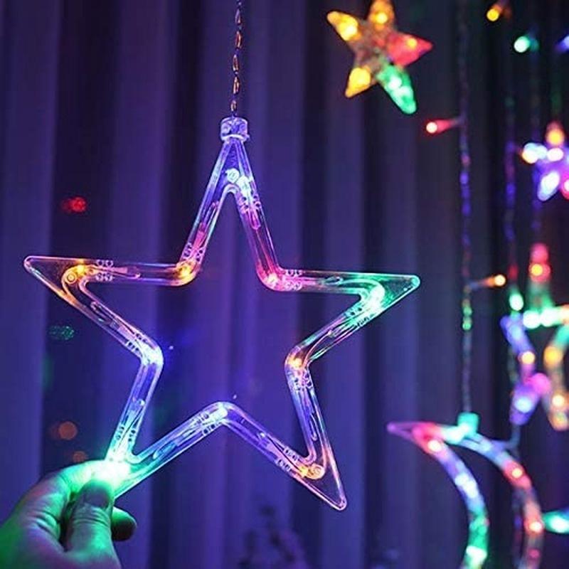 Dây đèn LED 3.5m hình ngôi sao mặt trăng dùng trang trí tiệc Giáng Sinh và năm mới
