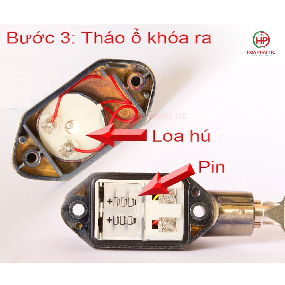 Ổ khóa chống trộm hai lõi Alarm k-8325 có còi hú - Hàng chính hãng