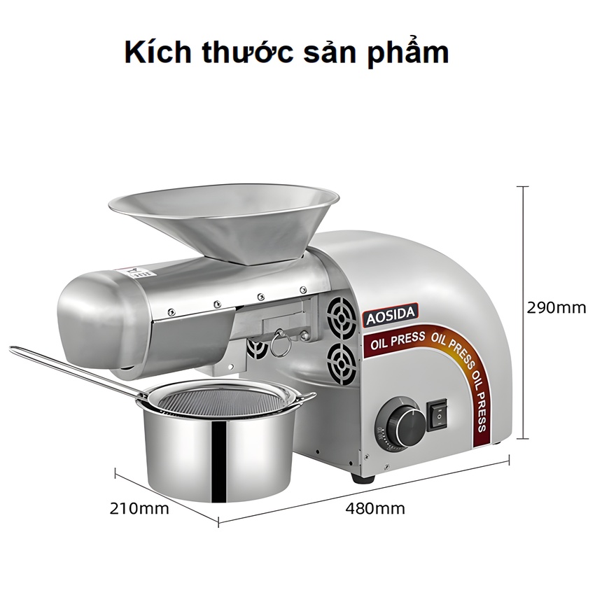 Máy ép dầu Nóng và Lạnh, dùng trong gia đình hoặc nhà hàng. Thương hiệu Anh Quốc AOSIDA cao cấp WF-J118. Hàng chính hãng