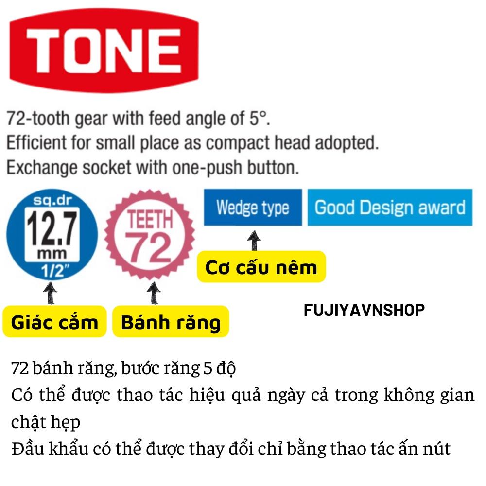 Cần vặn hai chiều có nút bấm tháo lắp Tone RH4H đầu 1/2&quot; (72 răng)