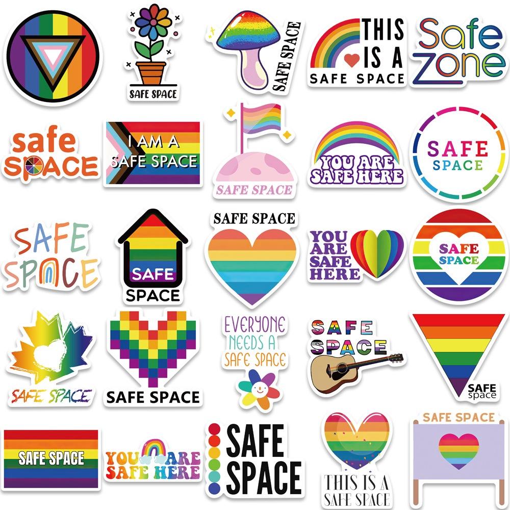 Set 50 Cái STICKER Cầu Vồng 7 Màu Chống Thấm Nước Trang Trí Điện Thoại , Laptop , Vali Siêu Nét