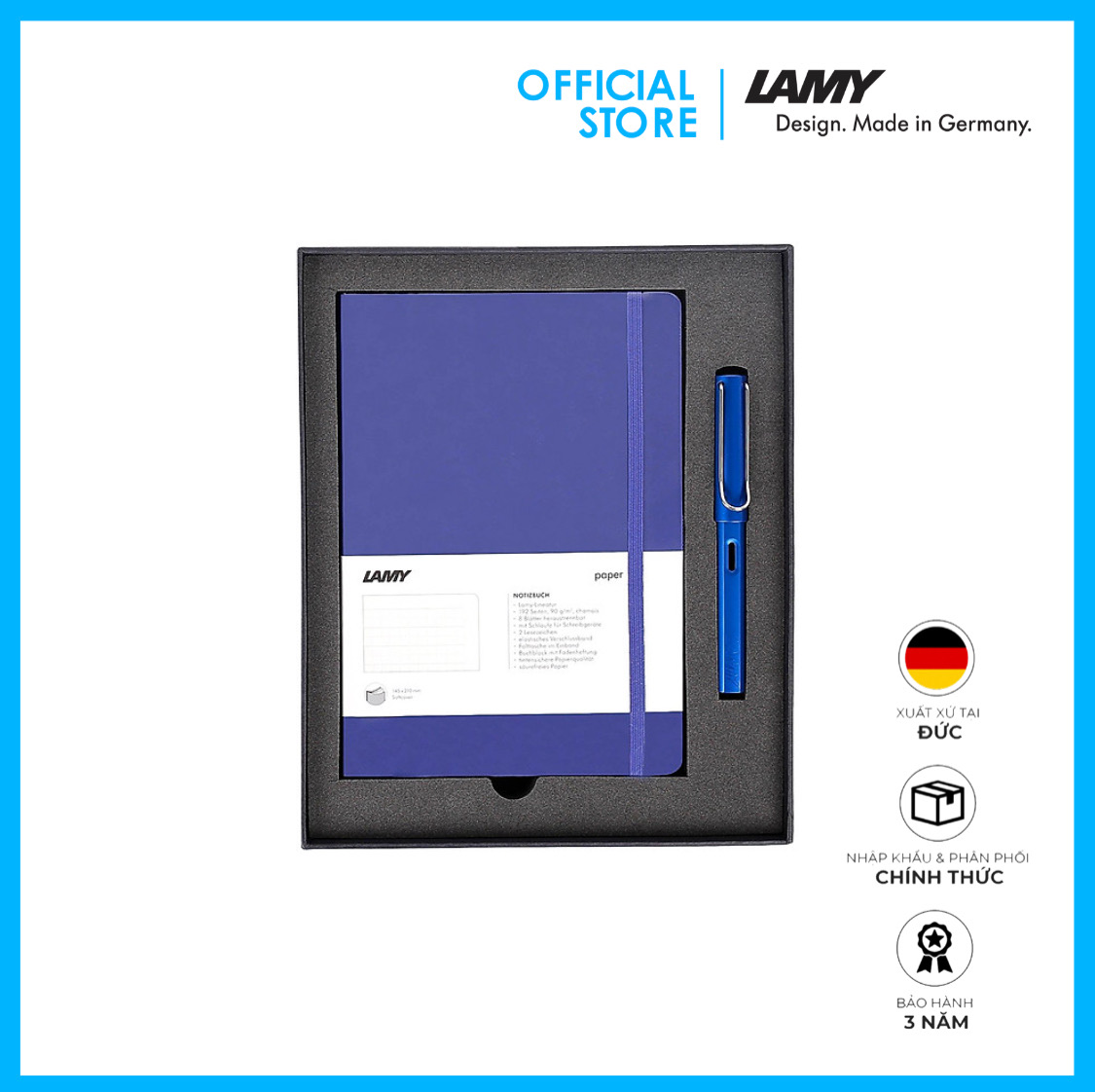 Gift Set Lamy Notebook A5 Softcover Blue + Lamy Safari Blue - GSNSa009