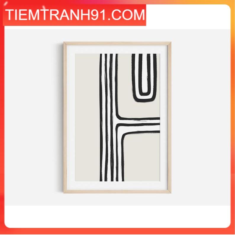 Tranh treo tường | Tranh nghệ thuật trừu tượng - Black Abstract Art Print, Black and White Abstract Art 04