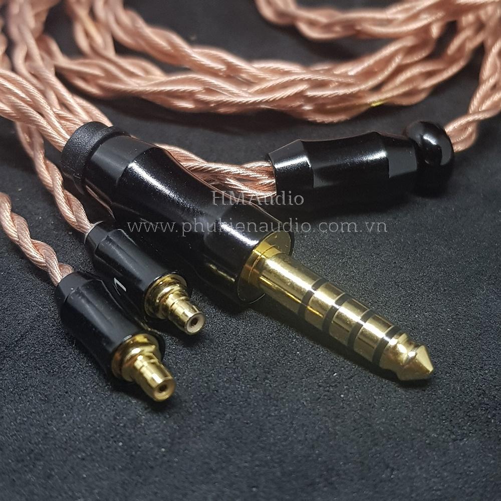 Dây tai nghe đồng OFC 1.2mm tết 4 - Connector Sens IE100/ IE400/ IE500 Pro