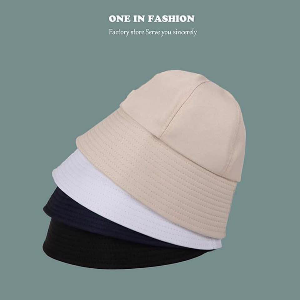 Nón bucket canvas trơn ngắn style Ulzzang tiktok xinh xắn