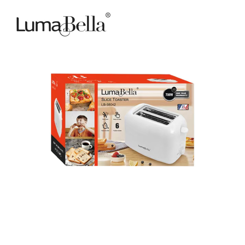 Máy nướng bánh mì sandwich Lumabella  LB-58042 công suất cao 700W, 6 nấc nảy tự động làm bữa sáng tiện lợi - DELIYA HÀNG CHÍNH HÃNG