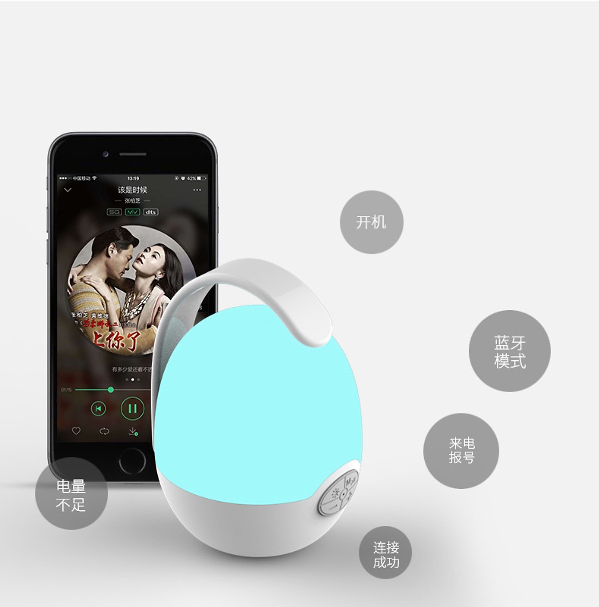 Loa Nghe Nhạc Mini Siêu Trầm Hình Quả Trứng+ Tai Nghe Kèm Mic Đàm Thoại Bluetooth Cao Cấp (Màu Ngẫu Nhiên)