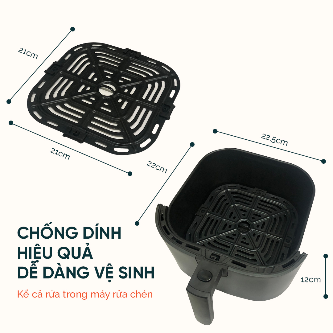 Nồi chiên không dầu điện tử Cosori CAF - L501 (4.7 Lít) 9 chế độ nấu - Hàng chính hãng