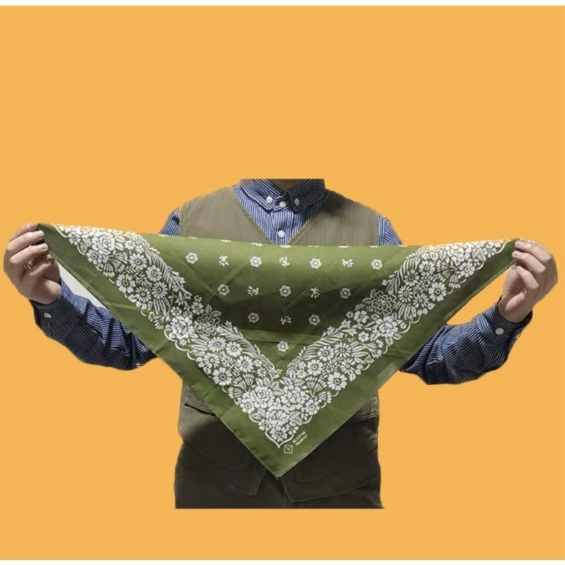 Khăn bandana cotton màu xanh lá cây - Maben