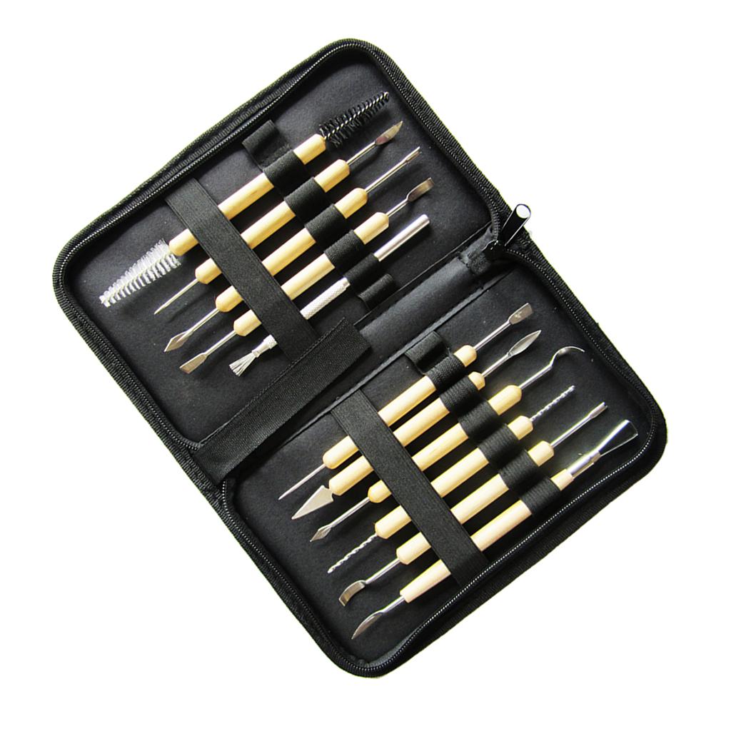 11x Pottery Clay Sculpture Carving Modelling Ceramic Tools Set DIY Art Craft