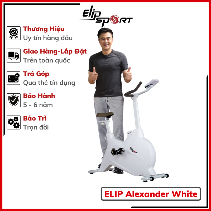 Xe Đạp Tập Thể Dục Tại Nhà ELIP Alexander - Thể Thao, Trẻ Trung, Khung Sườn Bằng Thép Chịu Lực Cao