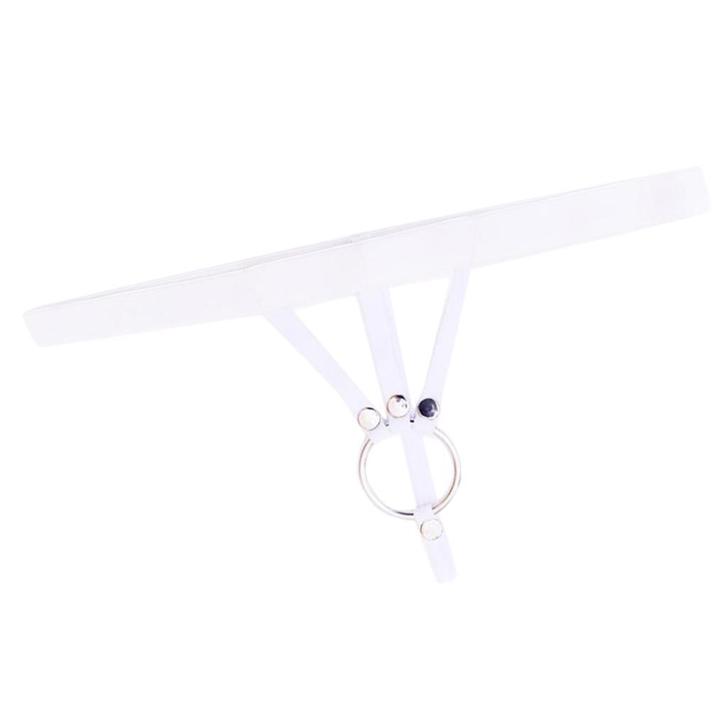 2-3pack Sexy Men's G String Thongs Underwear with Mental O Ring White