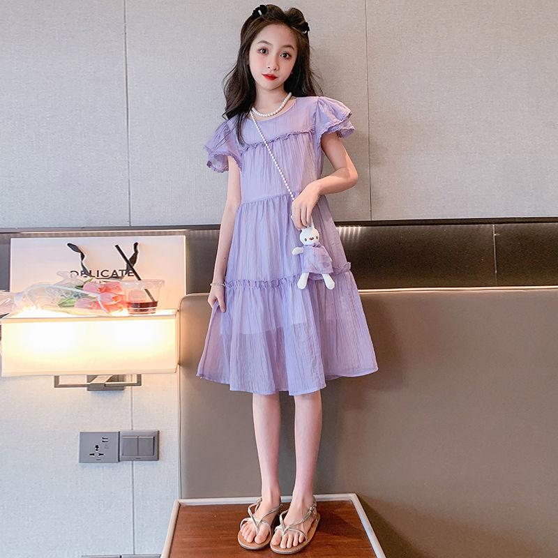 DONGSHOP Váy mùa hè cho bé gái 20233 Mid-Boy 9 Váy công chúa Hàn Quốc cho trẻ em mùa hè váy mỏng