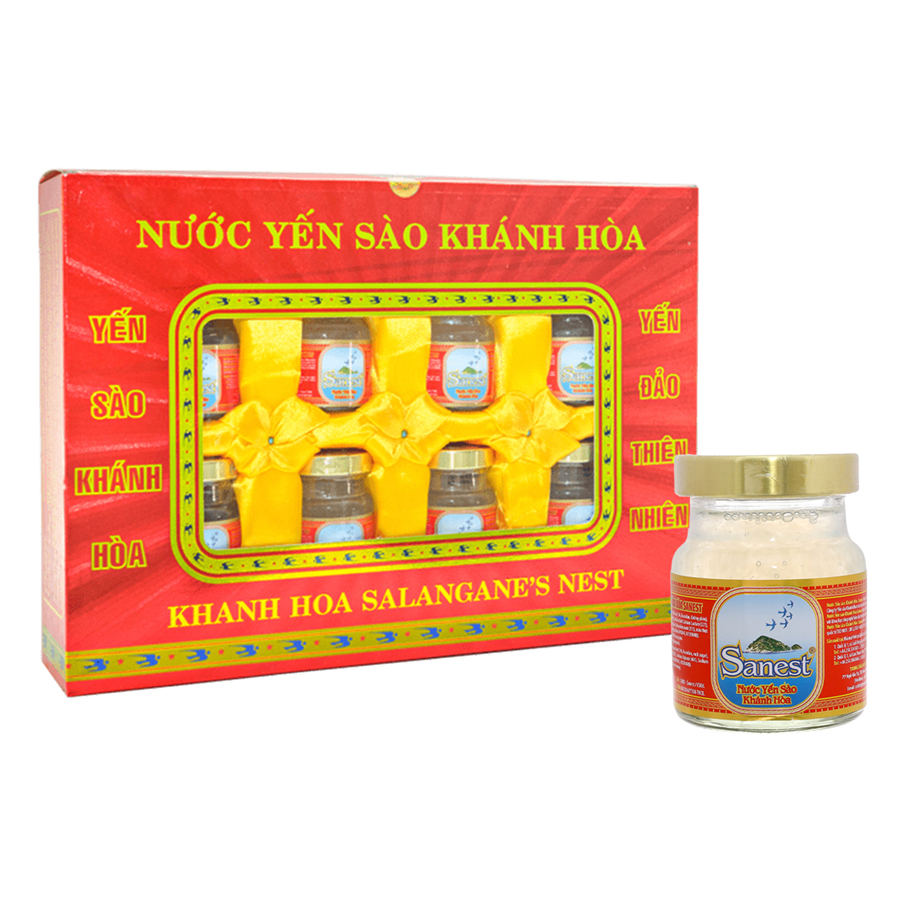 Hộp 8 Hũ Nước Yến Sào Sanest Có Đường