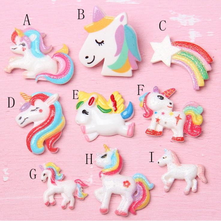 HN * Charm kỳ lân Unicorn nhũ bạc cho các bạn làm trang trí vỏ điện thoại, Jibbitz, DIY