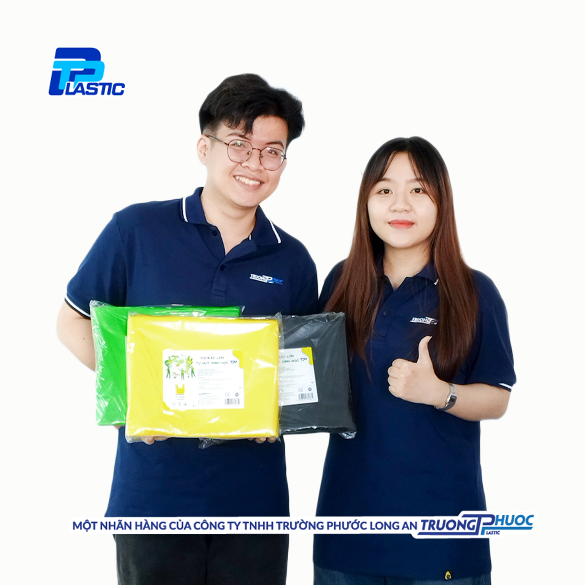 Túi PP Nhựa - Túi Rác Cỡ Lớn (70x90cm) TP Plastic Dùng Cho Thùng Rác Lớn, Màu Đen/Vàng/Xanh lá