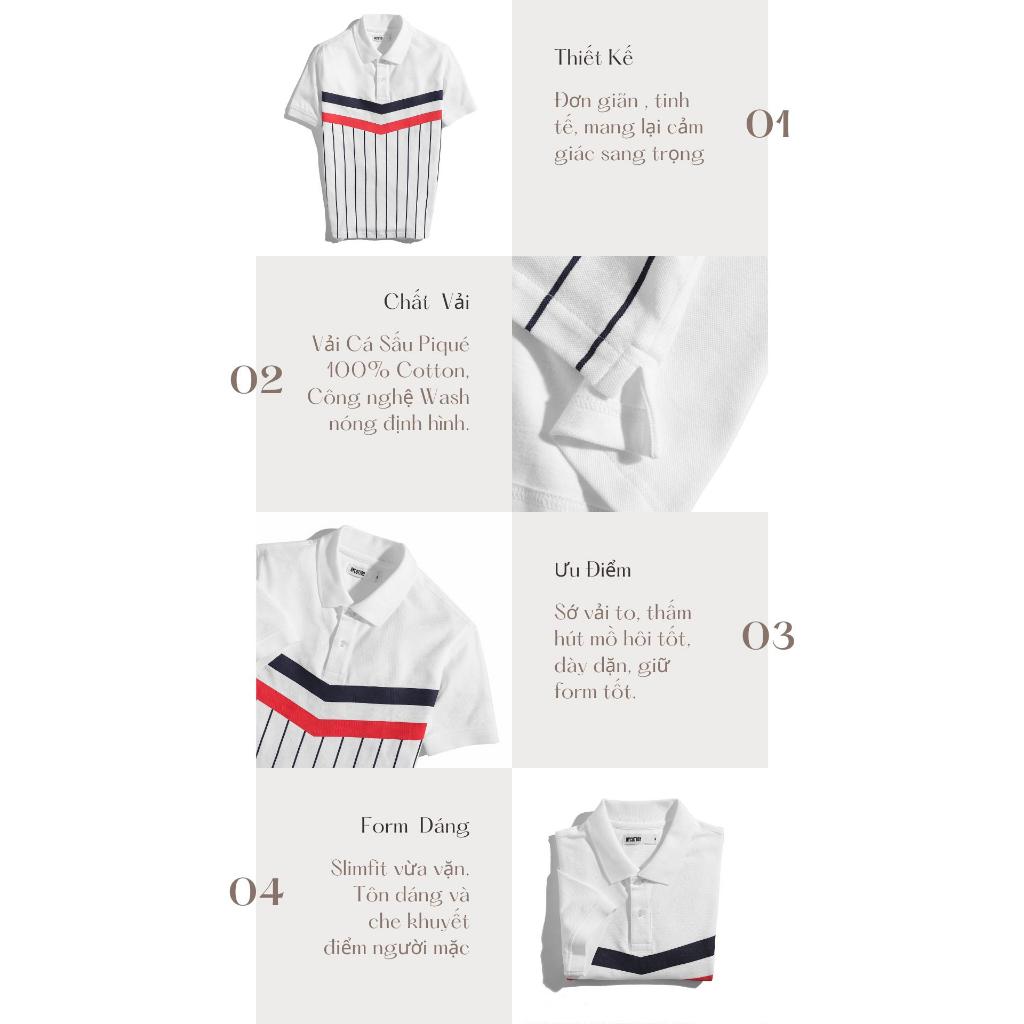 Áo Polo Nam Cao Cấp Có Cổ BY COTTON VICTORIA STRIPES POLO Nam Tính, Thanh Lịch, Sang Trọng, Trẻ Trung