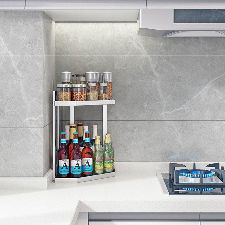 Kệ đựng gia vị dạng góc bằng inox 304 cao câp, tiện dụng