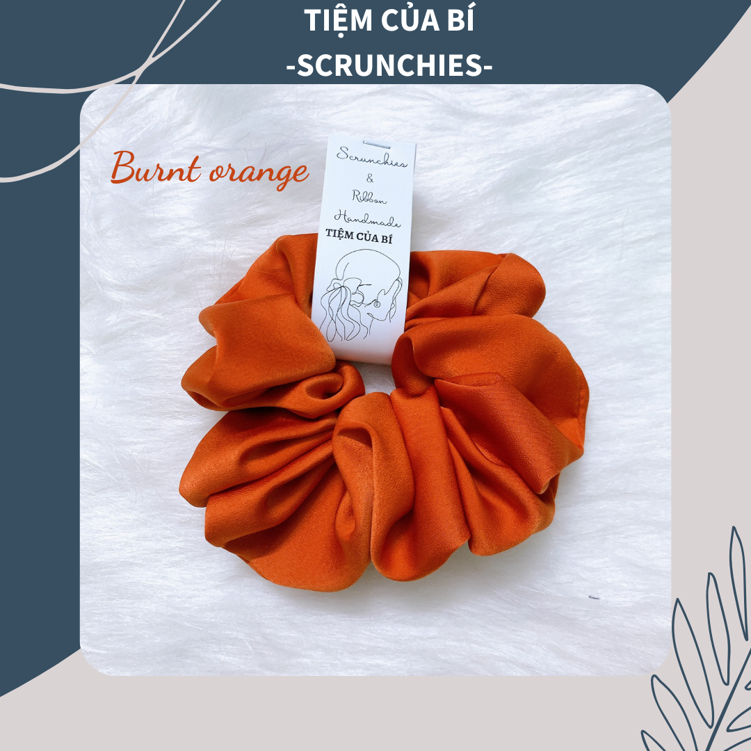 Scrunchies dây cột tóc handmade size to siêu phồng vải lụa cao cấp hot trend dành cho bạn gái