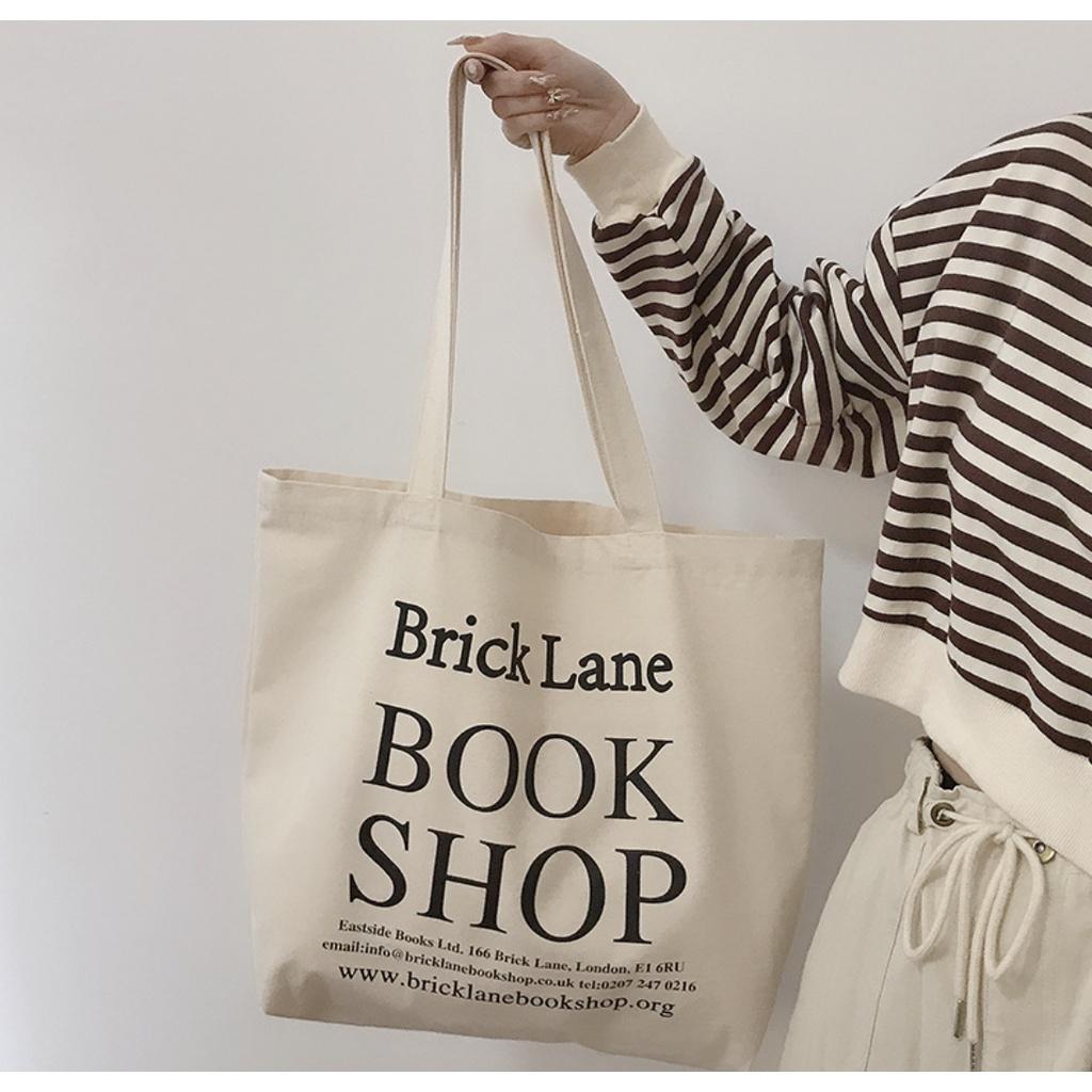 T255/ Túi Vải Tote Bookshop Kiểu Dáng Nhật Bản Xinh Xắn