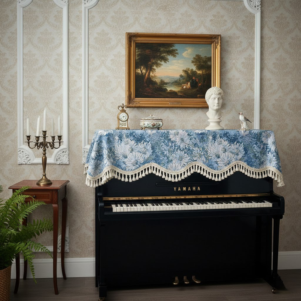 Khăn phủ đàn piano cơ đàn piano điện tử 88 phím sang trọng cổ điển giáng sinh noel năm mới Tết - Hàng chính hãng