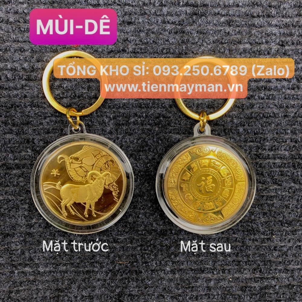 Móc Khóa 12 Con Giáp CON DÊ - MÙI Đồng Xu Phong Thủy May Mắn - AnNhien