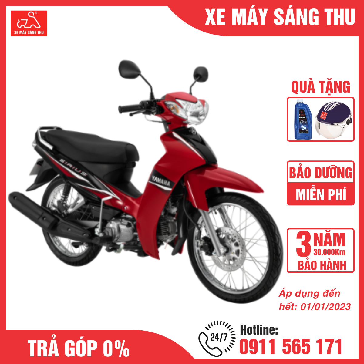 Xe Máy Sirius Phiên Bản Phanh Đĩa Màu Mới