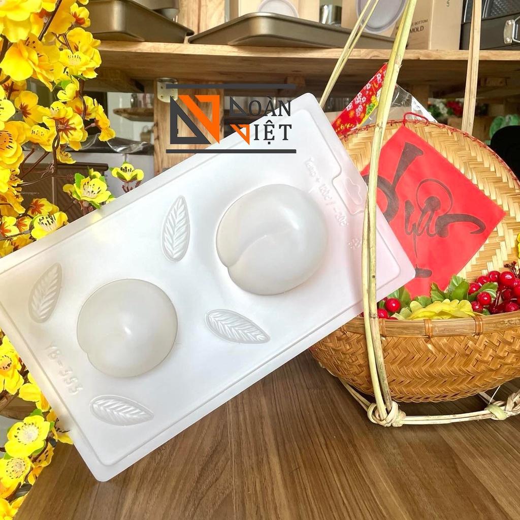 Khuôn NHẤN XÔI, RAU CÂU, BÁNH TỔ , Khuôn XÔI Hình TRÁI ĐÀO sắc nét 3D - Trang trí mâm cúng cuối năm, đưa ÔNG CÔNG, ÔNG T