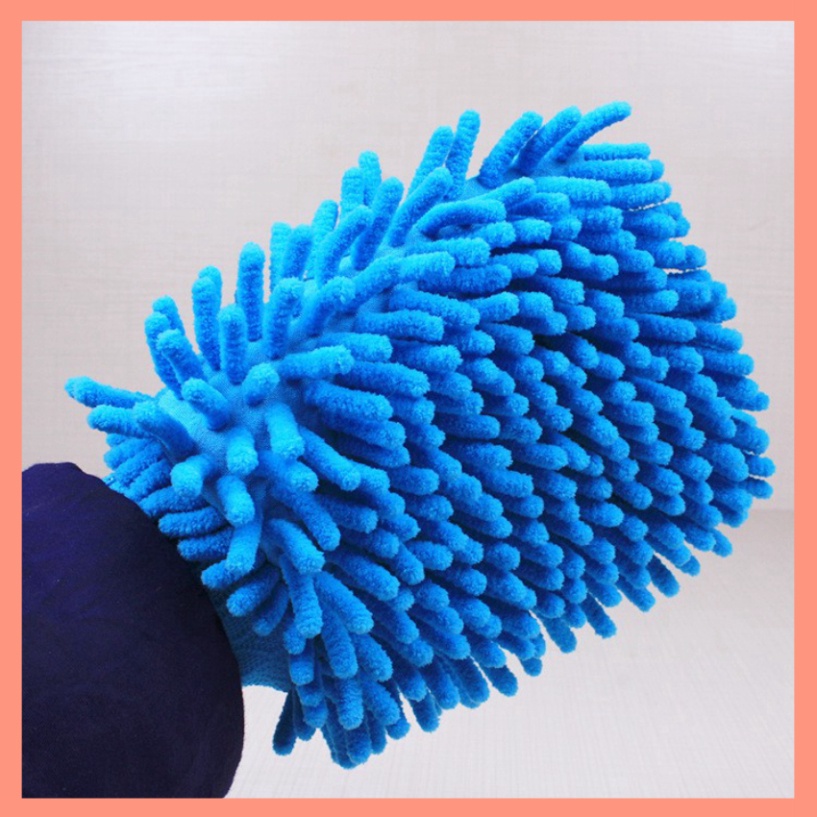 Găng tay san hô rửa xe Microfiber siêu mịn tiện dụng (màu sắc ngẫu nhiên)