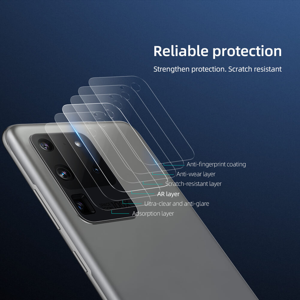 Bộ 2 miếng dán kính cường lực camera cho Samsung Galaxy S20 Ultra mỏng 0.22mm hiệu Nillkin InvisiFilm độ cứng 9H chống vân tay không ảnh hưởng chất lượng ảnh chụp - hàng nhập khẩu