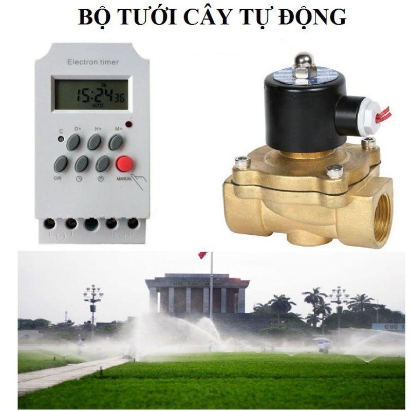 Bộ tưới cây tự động ...combo bộ hẹn giờ KG316t2 và van từ ren 27