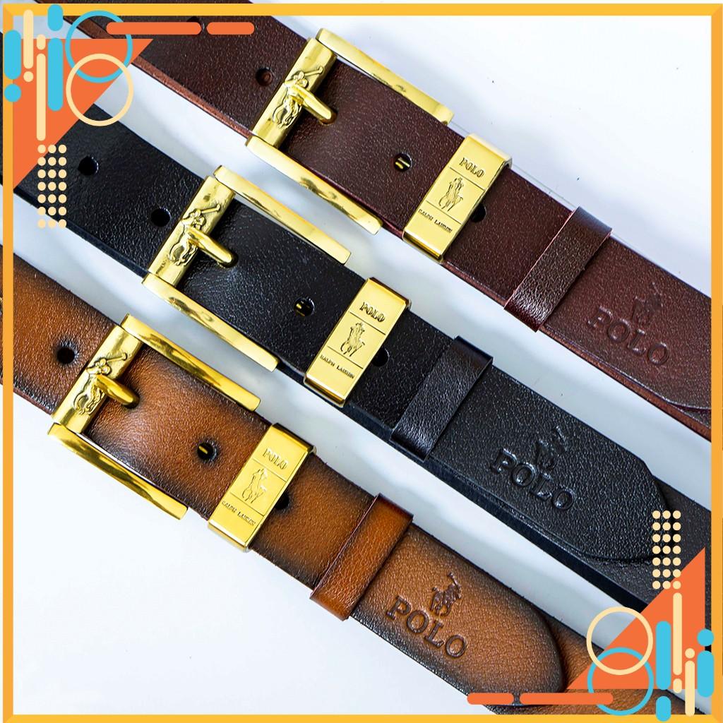 Thắt lưng nam cao cấp da bò một lớp cắt miếng khóa đồng đúc kiểu dáng mạnh mẽ nam tính bền đẹp hàng xuất khẩu