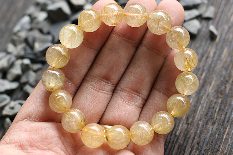 Vòng Thạch Anh Tóc Vàng Myanmar Ngọc Quý Gemstones