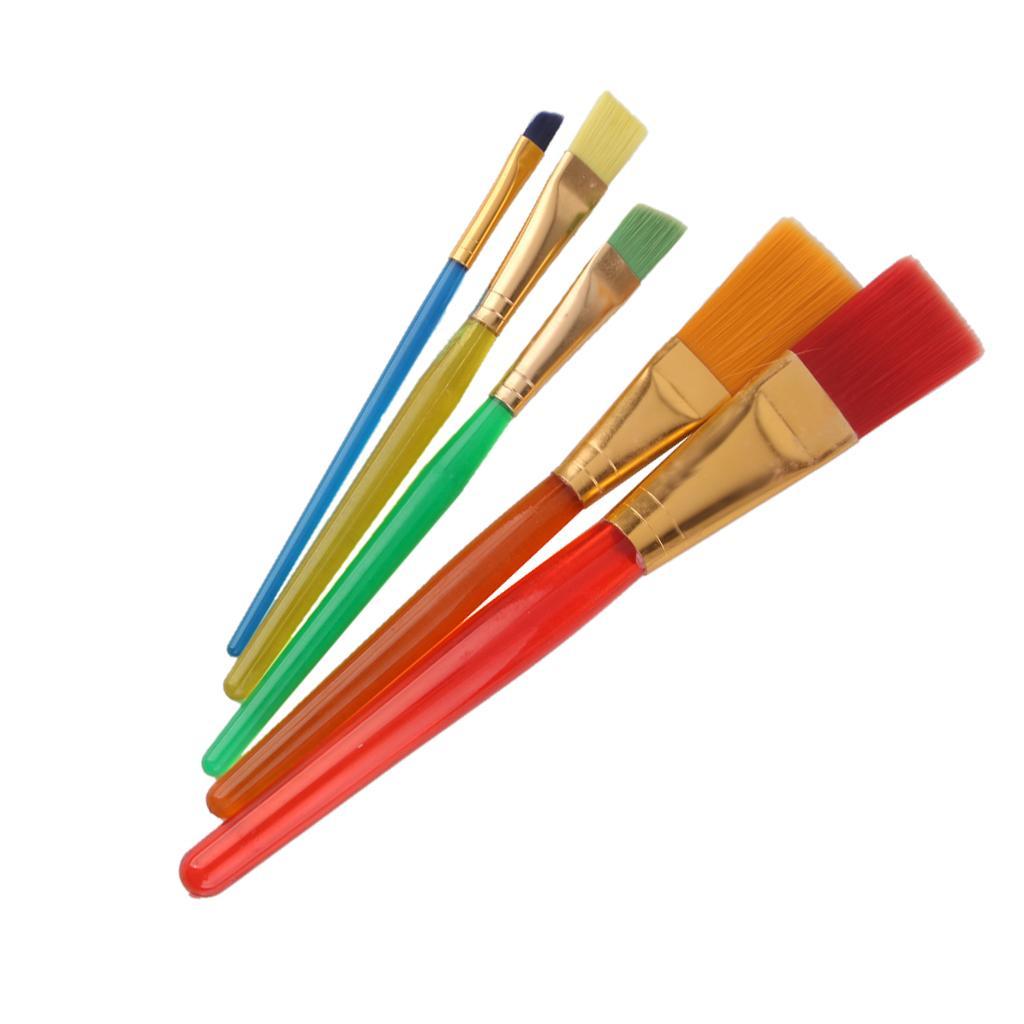Kids Craft Nylon Paint Brushes Set of 5pcs Multicolor